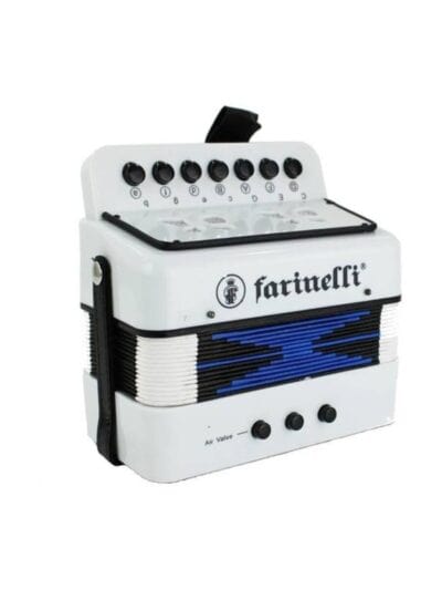 ACORDEON INFANTIL BLANCO 7 BOTONES, 2 BAJOS FARINELLI - ACIFBL-I