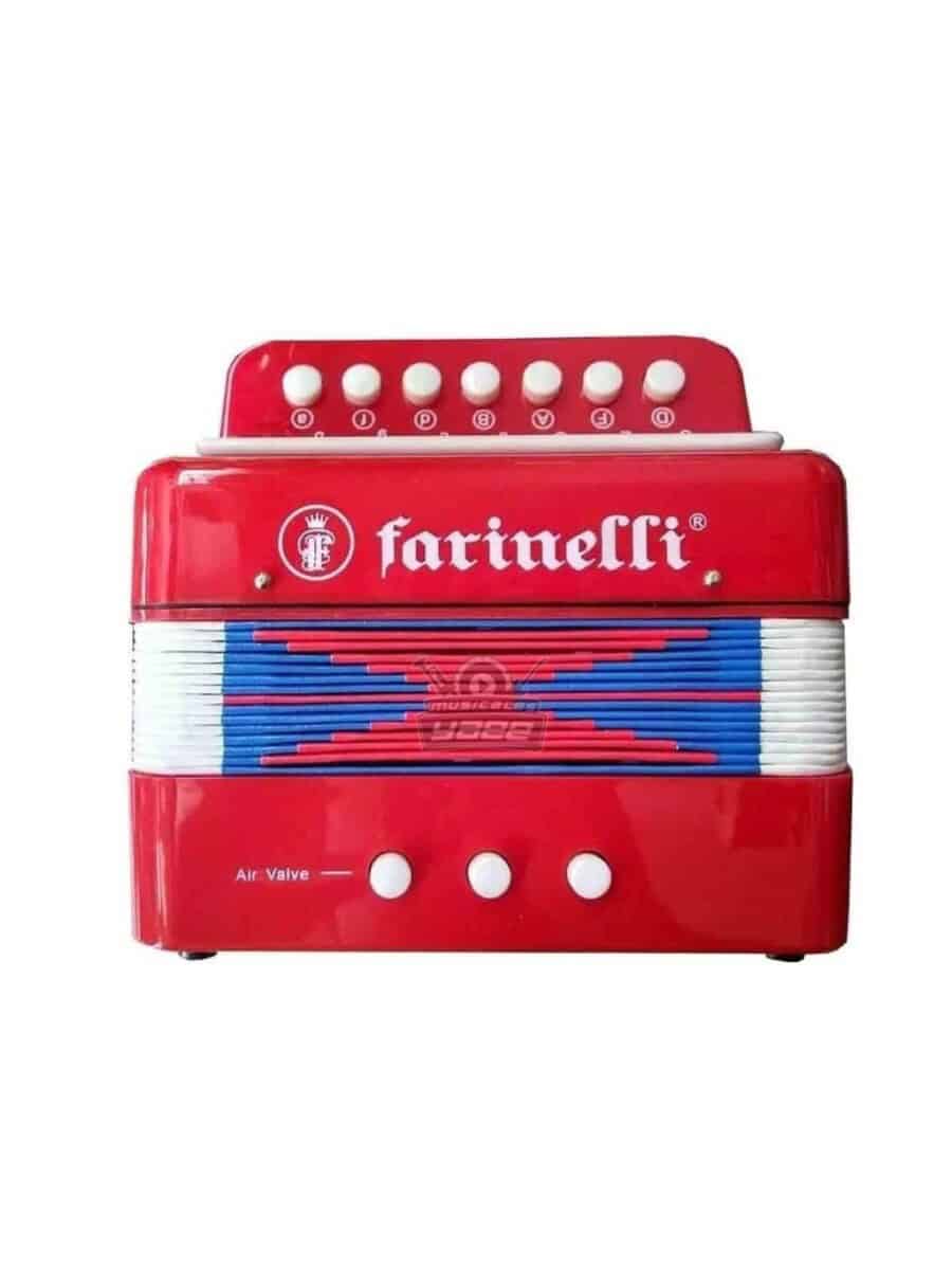 ACORDEON INFANTIL ROJO 7 BOTONES, 2 BAJOS FARINELLI - ACIFRO-I