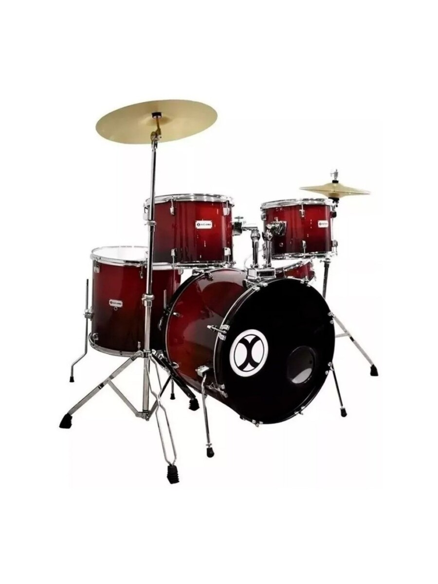 BATERIA PROFESIONAL CAOBA 5 PZAS ARO COLOR CROMO EXTREME - EXBT075-I