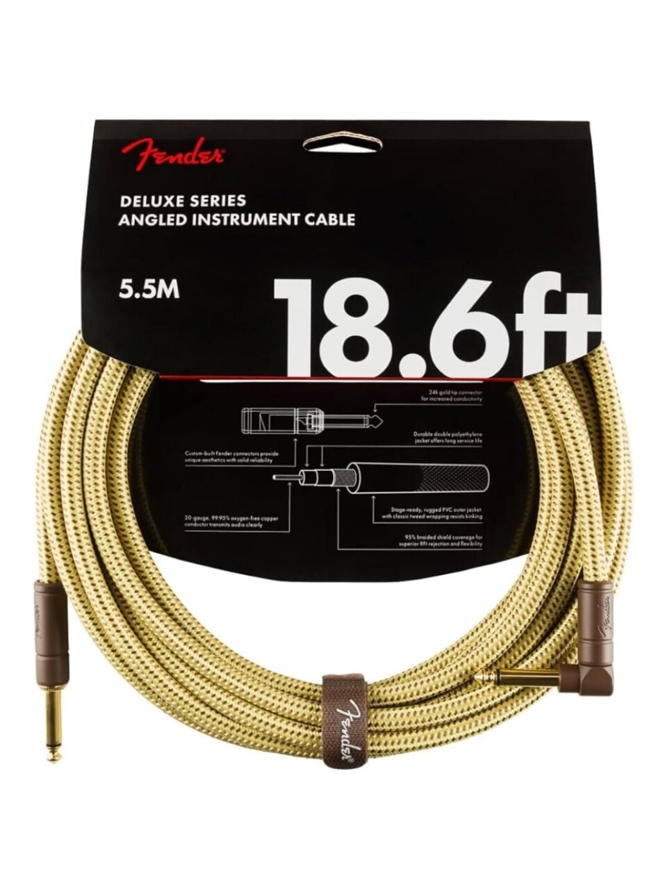 CABLE FENDER DELUXE SERIES TWEED 18.6 5.5M RECTO - 885978041398