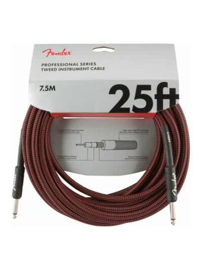CABLE FENDER PROFESSIONAL SERIES TWEED 25 7.5M ROJO - 885978041282